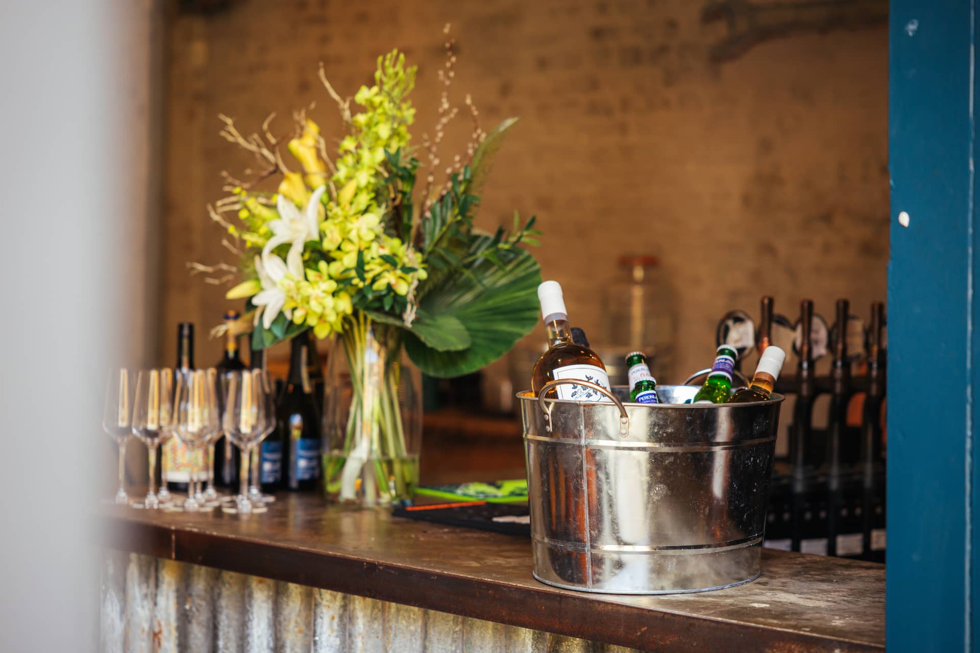Buckets of beer and wine
