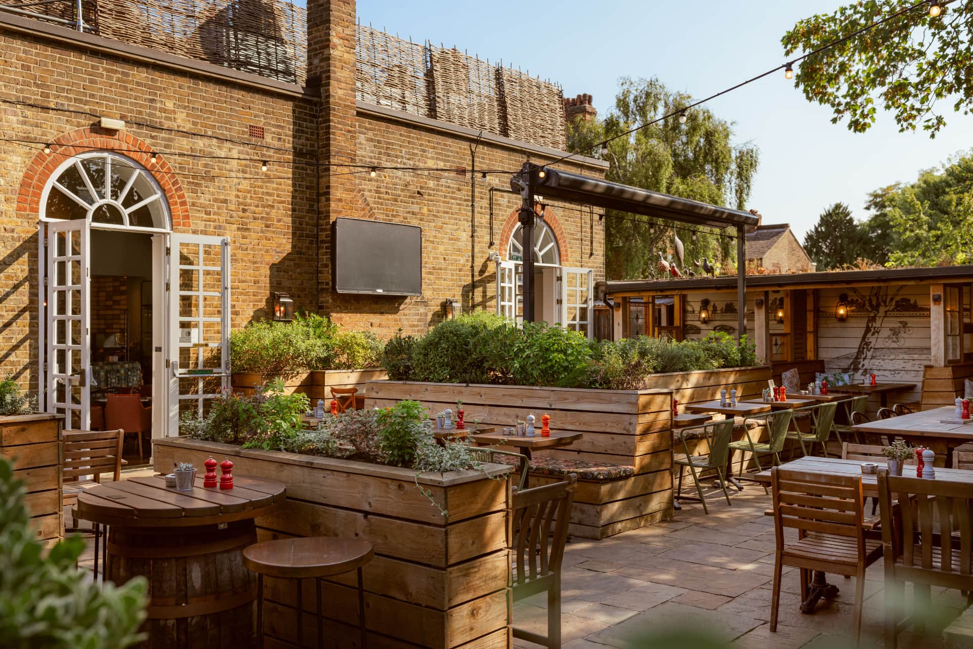 Beer garden at Half Moon