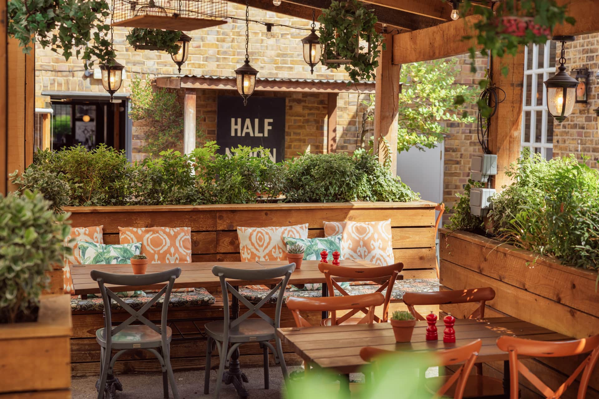 Beer garden at Half Moon